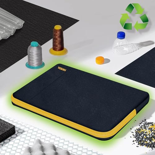 Hseok Laptop Case 13.3 14 inch Sleeve with Additional Case Compatible with MacBook Pro/Neo 14 inch M5/M4/M3/M2/M1 All Model of 13.3 Inch Mac Air/Pro, XPS 13 14 and More 13.3"-14" Notebooks,Bk-Yellow - color: Black-yellow