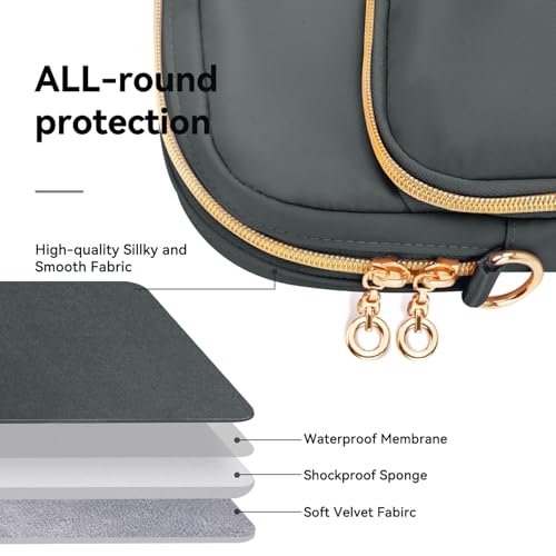 Laptop Case Bag Women Men Computer Sleeve Compatible with MacBook/Dell/HP/Acer/ASUS, Waterproof Shoulder Carrying Briefcase, Grey, 15.6-16 Inch - color: Heather Grey, size: 15.6 inch