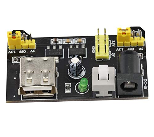 4PCS 3.3V/5V USB Power Supply Module for MB102 Prototyp Breadboard Kit DC 6.5-12V + 4PCS USB to DC 5.5 * 2.1mm Cable 70CM