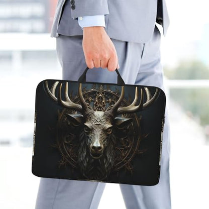 14 inch Laptop Sleeve with Handle Shockproof Laptop Bag Waterproof Computer Cover Bag Antlers Briefcase
