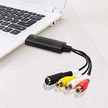 Video Capture Card, USB Video Capture Device,RCA to USB Audio Video Converter,VHS Mini DV VCR Hi8 DVD to Digital Converter for PC TV Tape Player Camcorder,Support PAL/NTSC,MAC Windows Vista Compatible