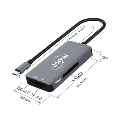 XQD Card Reader USB-C, XQD to USB C Camera Memory Card Reader, Compatible with Sony Nikon Cameras, 3 in 1 XQDs & SD & Micro SD TF Card Readers (Not for CFexpress) - size: XQD Card Reader
