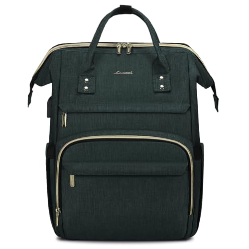 LOVEVOOK Laptop Backpack for Women,15.6 Inch Professional Womens Travel Backpack Purse Computer Laptop Bag Nurse Teacher Backpack,Waterproof Work Bags Carry on Back Pack with USB Port,Dark Green - color: Dark Green, size: 15.6-Inch