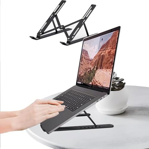 Portable Laptop Stand, Ergonomic Laptop Mount Support, Detachable Laptop Riser Notebook Holder Stands Compatible with More 16-18" Laptops (Black) - color: Black