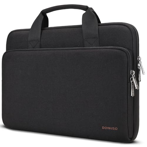DOMISO 14 inch Laptop Case Sleeve Protective Cover Compatible with MacBook Air 15 M4 M3 M2,MacBook Pro,14-15 inch HP Dell ASUS Lenovo Chromebook,Waterproof Computer Bag with Handle,Black - color: Black, size: 14 inch