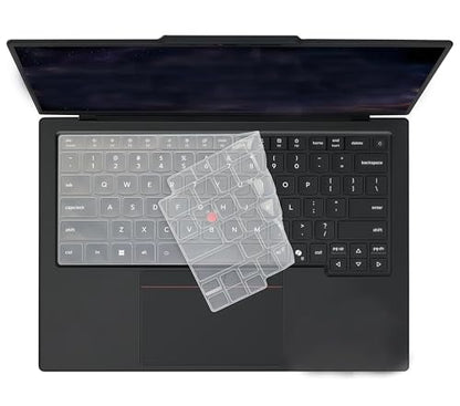 Silicone Keyboard Cover Compatible for 2026 Lenovo ThinkPad X1 Carbon Gen 14 Aura & ThinkPad X1 2-in-1 Gen 11 Aura 14” Laptop (Not for X1 Carbon Gen 13/12/11/10/9, ThinkPad X1 2-in-1 Gen 10/9) (Clear) - color: Clear