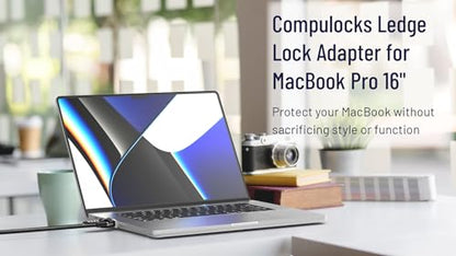 Compulocks Ledge Lock Adapter for MacBook Pro 16" M1,M2,M3, M4,M5 with Combination Cable Lock Silver - size: Combination Lock