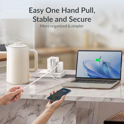 Gitryin Modular Laptop Charging Station, 2 * 140W, 65W, 2 * 40W Retractable USB C Chargers, 10 Type C Ports with Cooling Power Strip, 425W Charging Hub