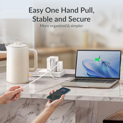 Gitryin Laptop Charging Station, 3 * 140W, 2 * 65W Retractable USB C Chargers, 10 Type C Ports with Cooling Power Strip, 550W Charging Hub