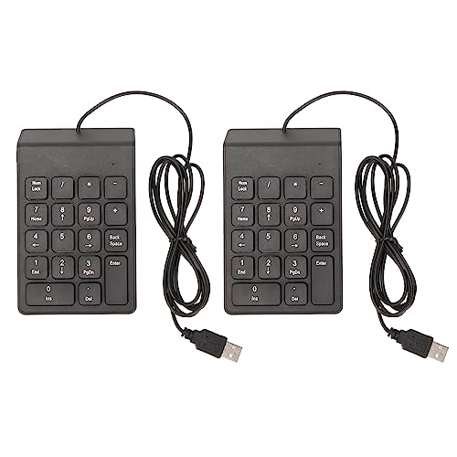 Wired Number Pad 18 Keys, Ergonomic USB Mini Numeric Keypad, Plug and Play Quiet Typing for PC Laptop Desktop, 2 Pack (2 Pack) - size: 2 Pack