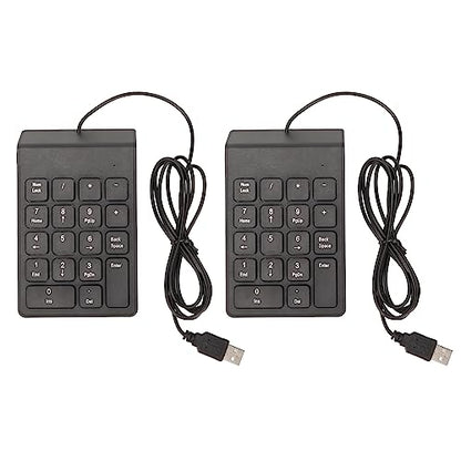 Wired Number Pad 18 Keys, Ergonomic USB Mini Numeric Keypad, Plug and Play Quiet Typing for PC Laptop Desktop, 2 Pack (2 Pack) - size: 2 Pack