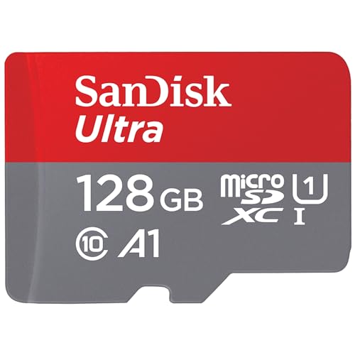 SANDISK 128GB Ultra microSDXC UHS-I Memory Card with Adapter - Up to 140MB/s, C10, U1, Full HD, A1, MicroSD Card - SDSQUAB-128G-GN6MA | UHS-I U1 Class 10, A1 App Performance, Read Speeds Up to 140MB per S, Includes SD Adapter, Full HD Support - size: 128G