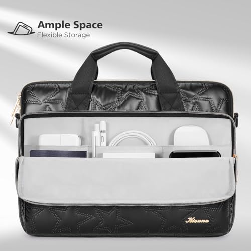 KIZUNA Laptop Sleeve Case 14 Inch Computer Shoulder Bag for 15" MacBook air M4 M3 M2/Lenovo IdeaPad Slim 3i/15 Surface Laptop 7 6/IdeaPad Flex 5/14" Yoga Slim Pro X/Studio 2/HP/Dell - color: Black-star, size: 14 Inch