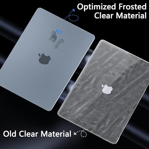 Batianda Matte Ultra-Thin New MacBook Air 13.6 inch Case 2022 2024 Model A2681 (M2)/ A3113 (M3) Durable Fingerprint-Resistant, Precision Fit, with TPU Keyboard Cover and OTG Adapter, Steel Blue