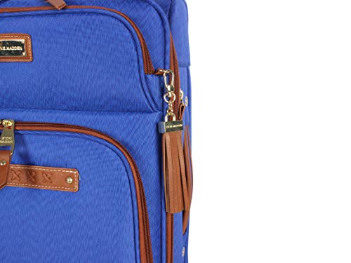 steve madden Designer Luggage Collection - Lightweight Softside Expandable Suitcase for Men & Women - Durable 20 Inch Carry On Bag with 4-Rolling Spinner Wheels, Global Blue, 20in, Spinner - color: Global Blue, size: 20 inches