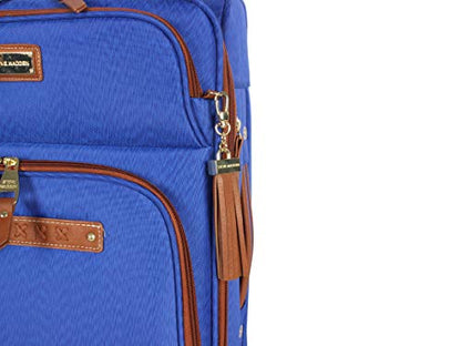 steve madden Designer Luggage Collection - Lightweight Softside Expandable Suitcase for Men & Women - Durable 20 Inch Carry On Bag with 4-Rolling Spinner Wheels, Global Blue, 20in, Spinner - color: Global Blue, size: 20 inches
