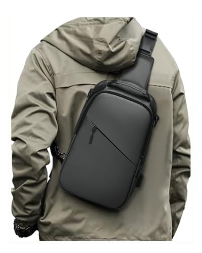 Messenger bag for Men,Small Sling Crossbody Backpack Shoulder Bag for Men Women,canvas Strap Backpack Sling Bag - color: B2-grey