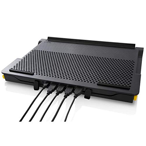 Targus 17" Dual Fan Laptop Chill Mat Plus, Ergonomic Cooling Pad, Heat Protection, 4-Port USB Hub Laptop Fan, (AWE81US) - style: 4-Port