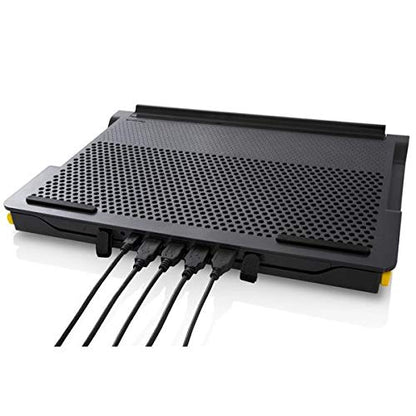 Targus 17" Dual Fan Laptop Chill Mat Plus, Ergonomic Cooling Pad, Heat Protection, 4-Port USB Hub Laptop Fan, (AWE81US) - style: 4-Port