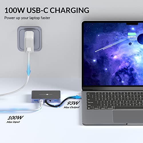 7 in 1 Docking Stations, 100W Charging for Laptop, 1 x USB 3.0, 2 x USB 2.0, Dual Display, HDMI for 4K@60Hz, VGA for 1080P@60Hz, 3.5mm Audio, for Dell/HP/Lenovo/Surface/Mac