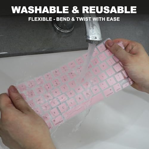 Allinside Keyboard Cover for 2026 MacBook Neo 13-inch A3404 (A18 Pro) & MacBook Air 13"/15" and MacBook Pro 14"/16" (M5 Chip), Premium Silicone Keyboard Protector Skin, US ANSI Layout, Light Pink - color: Light Pink