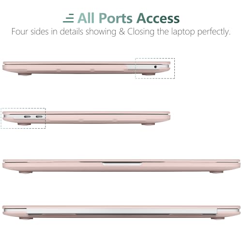 for MacBook Pro 13 inch Case 2023 2022 2021 2020 Release Model: A2338 M2/M1 A2289 A2251 with Touch Bar & Touch ID, Frosted Matte Plastic Hard Shell Case & Keyboard Cover, Chalk Pink - color: Chalk Pink