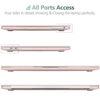 for MacBook Pro 13 inch Case 2023 2022 2021 2020 Release Model: A2338 M2/M1 A2289 A2251 with Touch Bar & Touch ID, Frosted Matte Plastic Hard Shell Case & Keyboard Cover, Chalk Pink - color: Chalk Pink