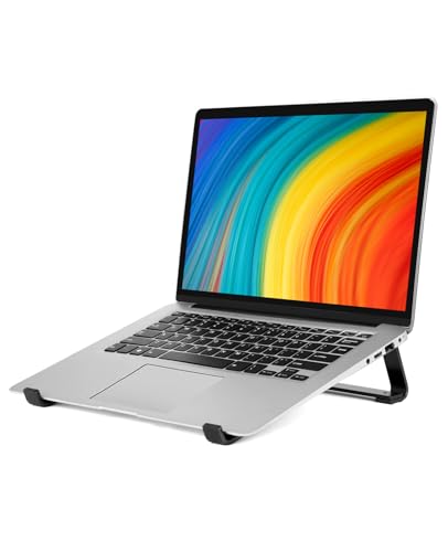 Thibault Laptop Stand for Desk - Aluminum Ergonomic Computer Stand，Laptop Riser, Cooling Laptop Holder, Compatible with MacBook Air Pro/Dell/HP/Lenovo/Alienware and 13-17 inches Laptops, Blue-Black - color: Blue Black