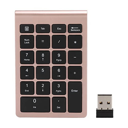 Numeric Keypad with Mice, 2.4G Number Pads and Mouse and USB Receiver Kit for PC Laptop, 22-Key | Number Lock | LED Indicator (Rose Gold) - color: Rose Gold
