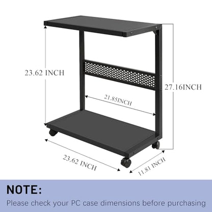 Bfttlity Large Computer Tower Stand 2-Tier Metal PC Stand for Floor Carpet | Under Desk Mobile CPU Stand for Most Computer Towers, 17.52"L x 27.16 "H - size: Extra Large-Black