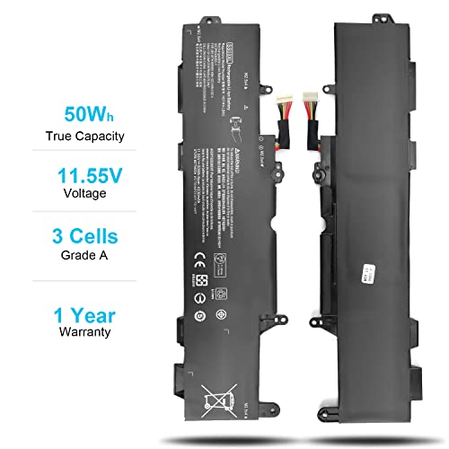 50Wh SS03XL 933321-855 Battery for HP EliteBook 840 735 745 830 G5 G6 EliteBook 730 740 836 846 G5 ZBook 14U G5 G6 SS03050XL-PL 932823-171 HSN-113C-4 932823-421 932823-1C1 HSN-112C HSTNN-LB8G 11.55V