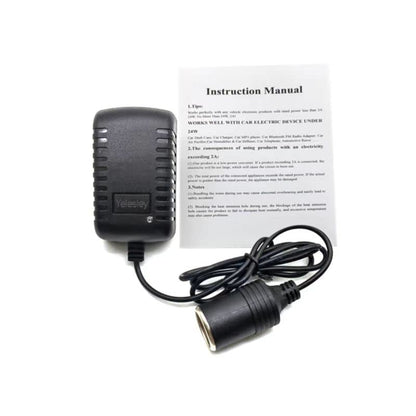 AC to DC Converter 2A 24W Car Cigarette Lighter Socket 110-240V to 12V AC/DC Power Adapter Black