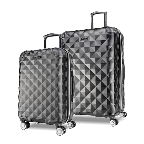 Kenneth Cole REACTION Diamond Tower Collection Lightweight Hardside Expandable 8-Wheel Spinner Travel Luggage, Black, 2-Piece Set (20" & 28") - color: Black, size: 2-Piece Set (20" & 28")