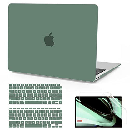 B BELK for MacBook Air 13 inch Case M1 2021 2020 2019 2018, Midnight Green | A2337 A2179 A1932, Matte Plastic Hard Shell for MacBook Air 13.3 inch Case Touch ID with Keyboard Cover & Screen Protector - color: Midnight Green