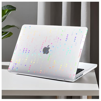 DTangLsm for MacBook Pro 14 inch Case 2026 M5 2025-2021 M4 M3 M2 M1 Pro Max | A3426 A3427 A3434 A3112 A3185 A3401 A2918 A2992 A2779 A2442, Clear Plastic Hard Cover for Mac Pro 14+Keyboard Cover, Squares - color: Laser Squares Clear
