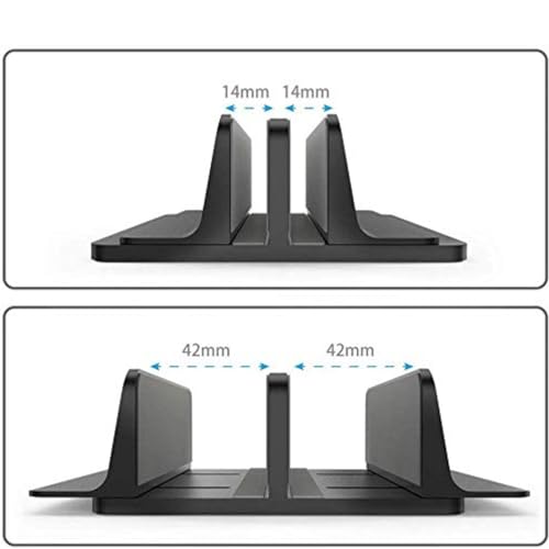 Universal Laptop Vertical Stand, Dual Desktop Adjustable Notebook Stand (up to 17.3 inches) for Samsung/HP/Dell/Chrome Book laptops (Black) - color: Black