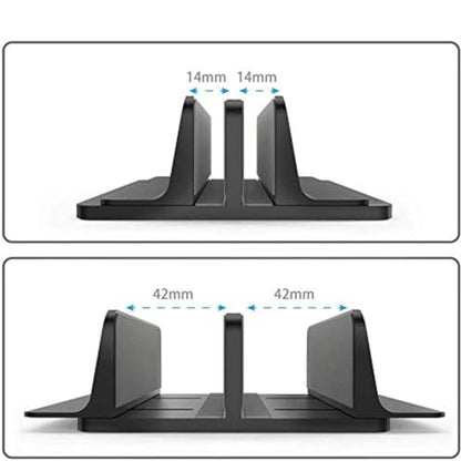 Universal Laptop Vertical Stand, Dual Desktop Adjustable Notebook Stand (up to 17.3 inches) for Samsung/HP/Dell/Chrome Book laptops (Black) - color: Black