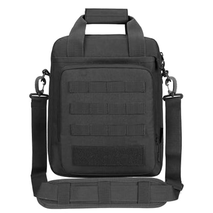CamGo 12" Laptop Messenger Bag for Men Vertical Tactical Crossbody Shoulder Bag Small Computer Briefcase Molle Handbags - color: Black