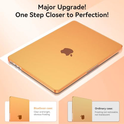 BlueSwan Matte Case for MacBook Air 15 inch M5 M4 M3 M2 Chip 2026-2023 | 100% Color Match, Anti Fingerprint & Scratch, Grippy Finish, Protective Hard Shell, Ultra Thin, Easy Snap-On - color: Matte Cosmic Orange