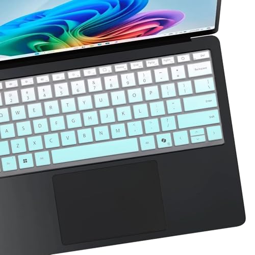 2 PCS Keyboard Cover for 2025 2024 Microsoft Surface Laptop 7(7th Edition Copilot+ PC) 13.8 & 15 inch US Layout Keyboard Skin-MGreen+Clear - color: MGreen+Clear