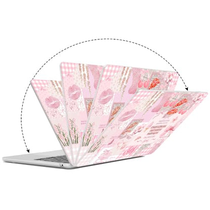 G JGOO Compatible with MacBook Air 13 inch Case 2026 2025-2022 M5 A3449 M4 A3240 M3 A3113 M2 A2681, Plastic Hard Shell for MacBook Air 13.6 inch Case + Keyboard Cover + Screen Protector, Blush Collage - color: Blush Collage