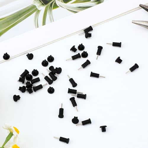 40 PCS 3.5mm Rubber Dust Plugs Caps Protector Anti-Dust Headphone Jack Dust Plugs Cover for Earphone Mobile Phone Laptop Desktop Computer (Black)