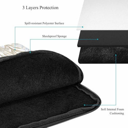 Laptop Sleeve Bag 15.4 15.6 Inch,Dragonfly Retro Flower Tree Garden Protective Polyester Computer Cases Laptop Cover Briefcase Bag Tablet Travel Cover - color: LPS-007
