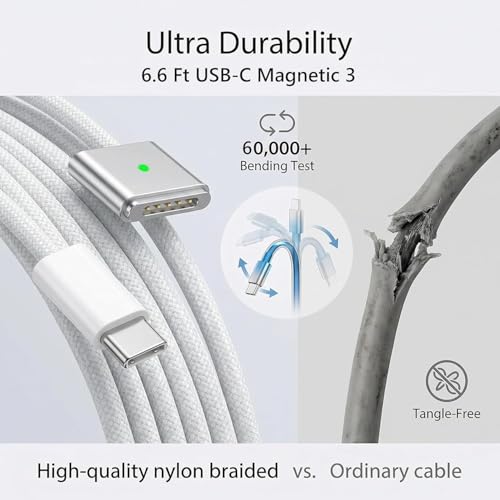 140W Mag 3 Charger for MacBook Pro/Air 13/14/15/16 Inch Between 2021-2026 | Magnetic 3 Laptop Charger Compatible with M1 M2 M3 M4 M5 Series, Mid 2021-Late 2026 Models, A2442 A2485 A2681 A2779 A2780