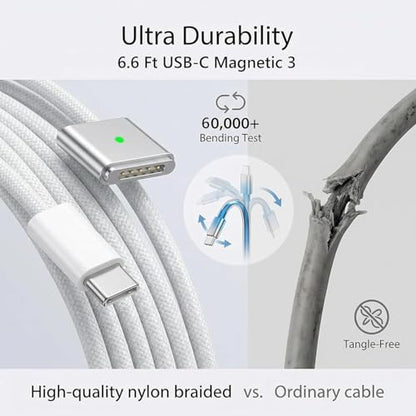 140W Mag 3 Charger for MacBook Pro/Air 13/14/15/16 Inch Between 2021-2026 | Magnetic 3 Laptop Charger Compatible with M1 M2 M3 M4 M5 Series, Mid 2021-Late 2026 Models, A2442 A2485 A2681 A2779 A2780