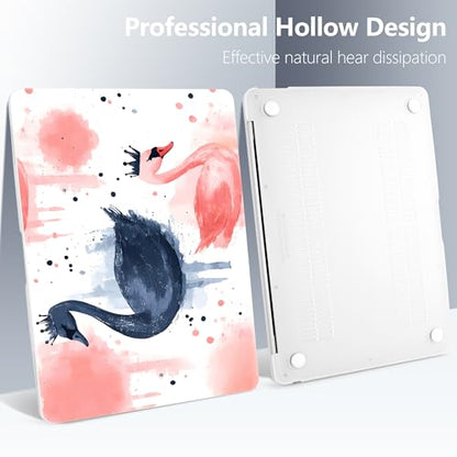Batianda LumiArt Case for MacBook Pro 13 inch 2022 2020, Crown Swan | Fits Model A2338 M2 M1 A2251 A2289, with Artistic Watercolor Swan Design, Slim Hard Shell For Sister Daughter School College - color: Swan