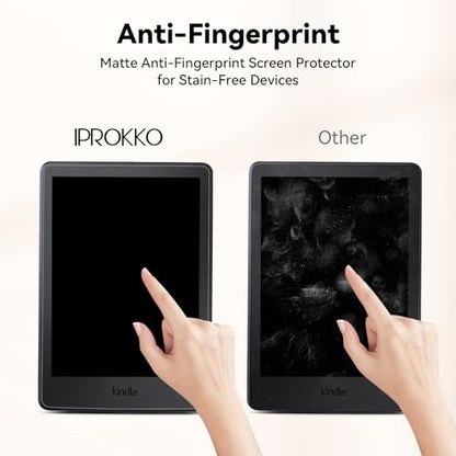 IPROKKO 2 Pack Anti Blue Light Screen Protector for 7-inch Kindle Paperwhite 12th Gen 2024 & Kindle Colorsoft 1st Generation (Signature/Kids Edition). Matte Anti-Glare High Clarity Protective Paper-like Film, Compatible With Kobo Aura 2, Boox Go 7 - color