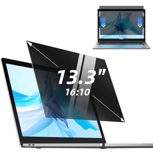 Laptop Privacy Screen 13.3 Inch 16:10 , Anti-Spy Privacy Filter with Anti-Glare Blue Light Protection, Removable Computer Monitor Shield for HP Lenovo Dell Acer Asus ThinkPad Envy XPS (13.3" (16:10, 11.3×7.1 in)) - size: 13.3" (16:10, 11.3×7.1 in)
