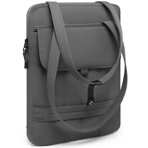 HYZUO 15-16 Inch Puffy Laptop Sleeve Padded Handbag for MacBook Pro 15/16, 15" 15.6" Dell/HP/Lenovo/Asus/Acer/Samsung Notebook Chromebook, Women Slim Shoulder Bags Work Daily Bag, Space Gray - color: Space Grey, size: 15-16 Inch