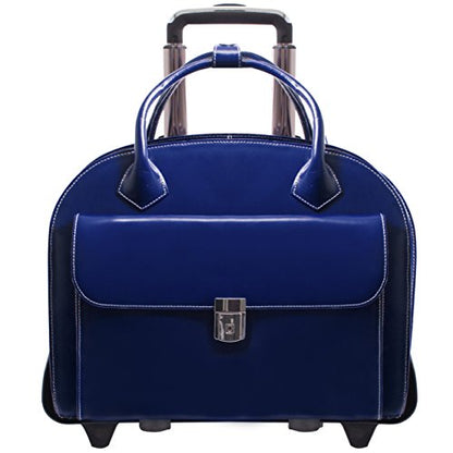 McKlein Glen Ellyn,15" Leather Detachable -Wheeled Ladies' Laptop/Computer & Tablet Business Briefcase Bag/Women's Rolling Overnight Travel Bag, Removable trolley case - color: Sand